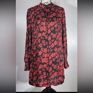 MCQ Alexander McQueen black red floral mini dress IT40